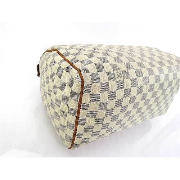 Louis Vuitton White and Tan Checkered Satchel - Picture 5 of 14